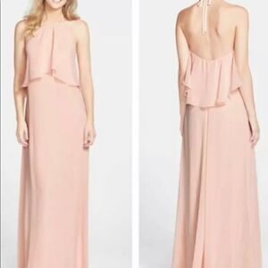 Nouvelle amsale cait halter chiffon flowy dress